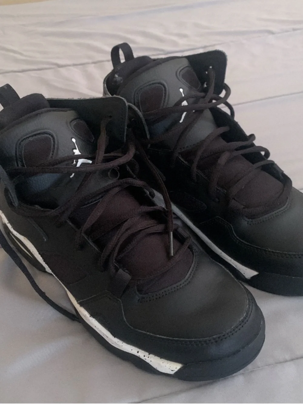Jordan Men's Black and White High-Top Basketball Sneakers